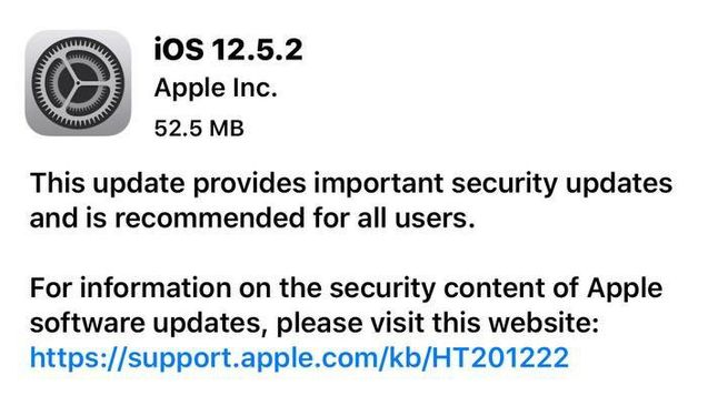 金湾苹果手机维修分享iOS12.5.2发布，建议所有老苹果用户安装 